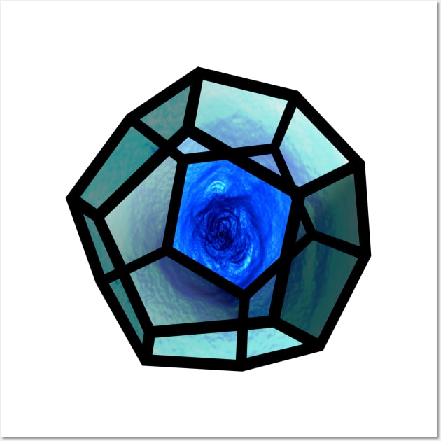 Galaxy space geometry concept: blue Platonic solid Wall Art by Blacklinesw9